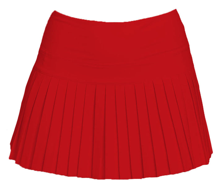 Mini Pleated Skort in Solid Red
