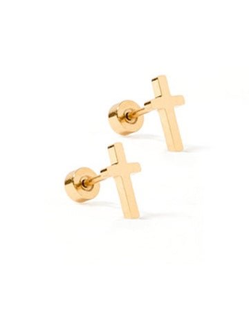 Catherine Cross Screwback Stud Earrings