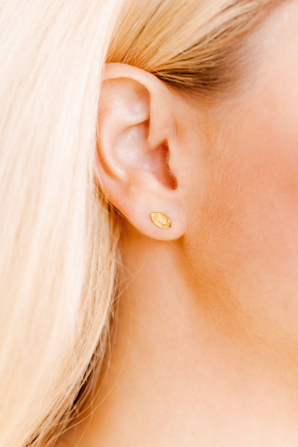 Football Screwback Stud Earrings