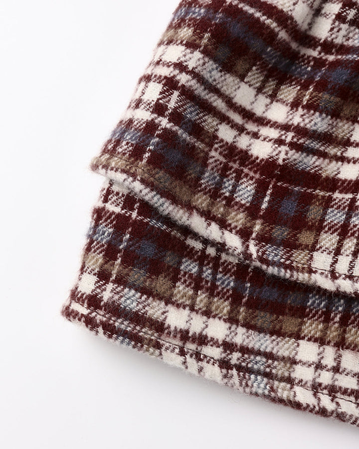 Tiered Mini Skirt || Burgundy Plaid