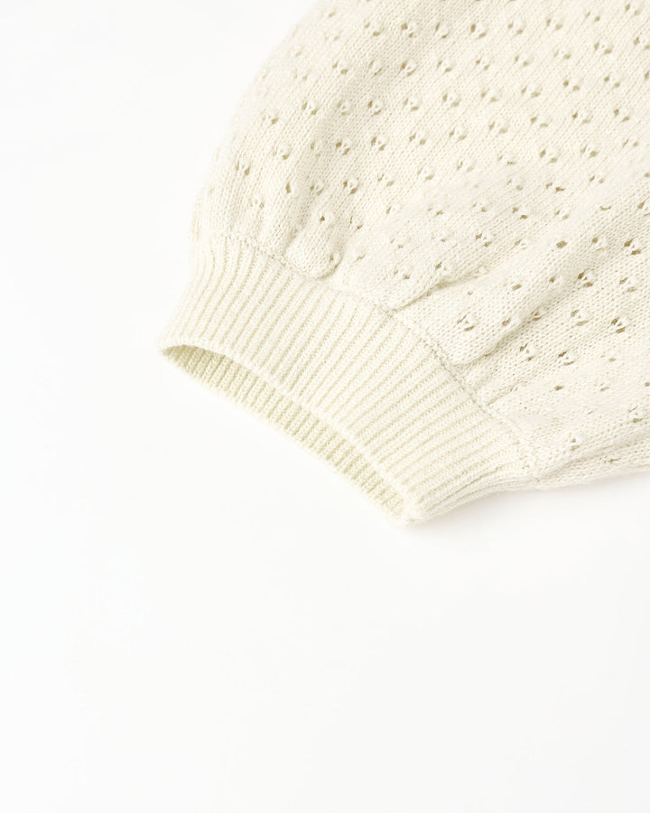 Pointelle Collared Top || Natural