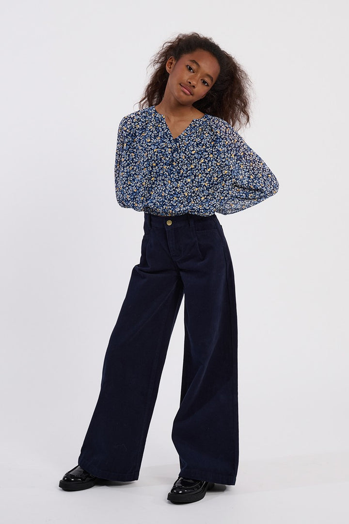 Blue Nora Girls Woven Top