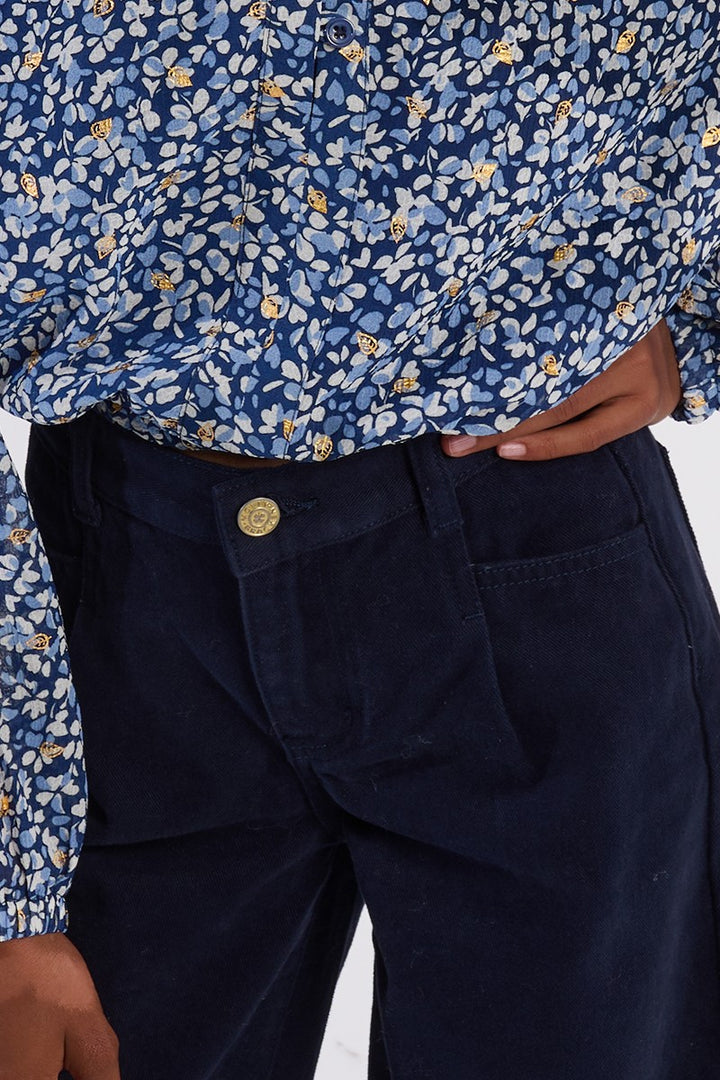 Blue Nora Girls Woven Top